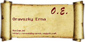 Oravszky Erna névjegykártya